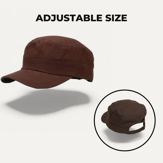 The Structured Flat-Top Cap - Brown