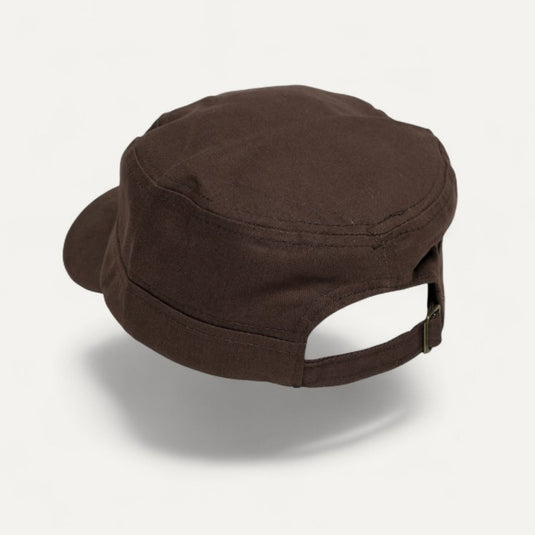 The Structured Flat-Top Cap - Brown