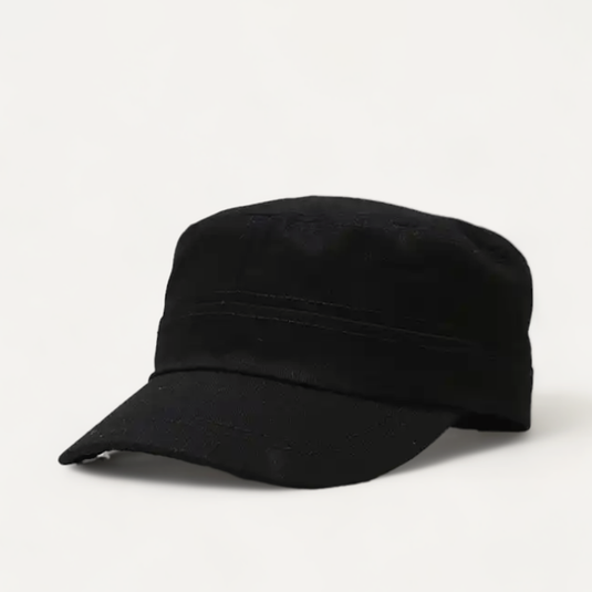 The Structured Flat-Top Cap - Black