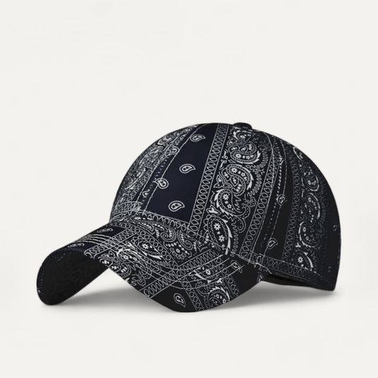 The Patterned Baseball Cap – Black Paisley