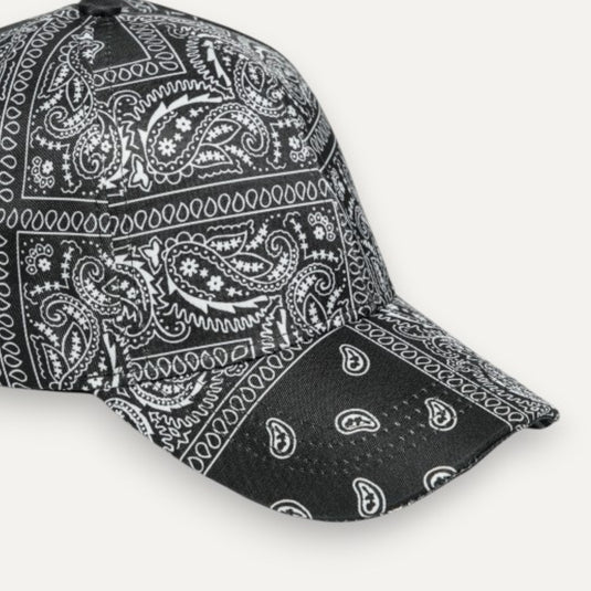 The Patterned Baseball Cap – Black Paisley