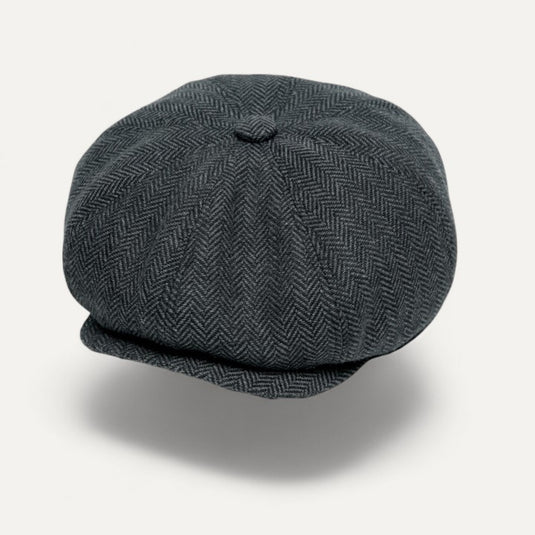 The Sunday Matinee Baker Boy Cap ( Charcoal Herringbone)