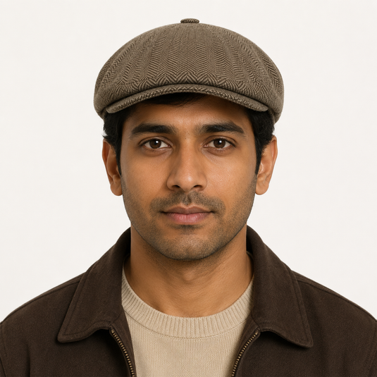 Chokore Herringbone Vintage Baker Boy Cap (Camel)