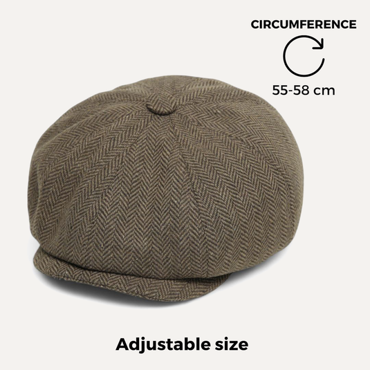Chokore Herringbone Vintage Baker Boy Cap (Camel)