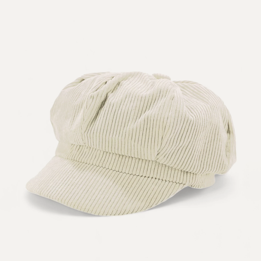 The Slow Morning Baker Boy Cap (Ivory Cord)