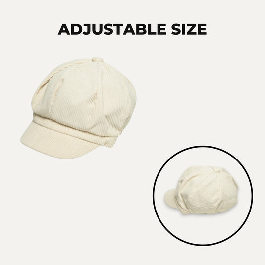The Slow Morning Baker Boy Cap (Ivory Cord)