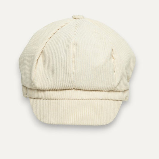 The Slow Morning Baker Boy Cap (Ivory Cord)