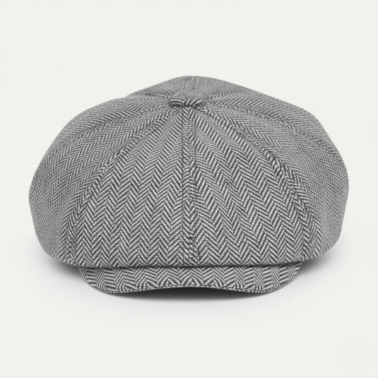 The Quiet Hours Baker Boy Cap (Grey Herringbone)
