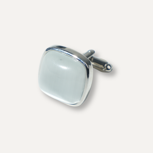 The Soft Stone Cuff Links – Silver