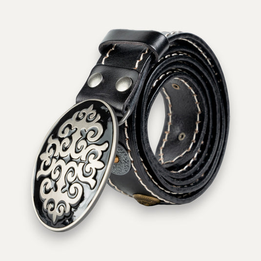 The Medallion Buckle Belt – Black