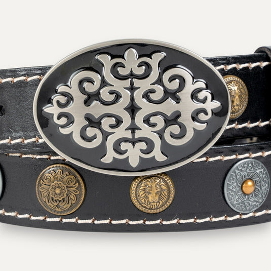 The Medallion Buckle Belt – Black