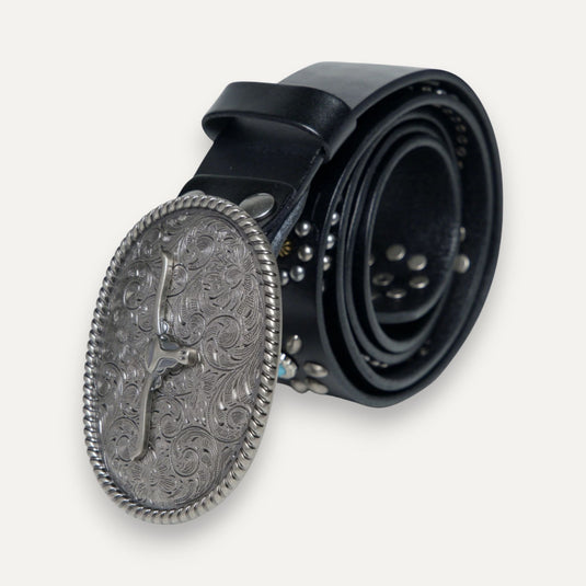 The Bull Head Buckle Belt – Black