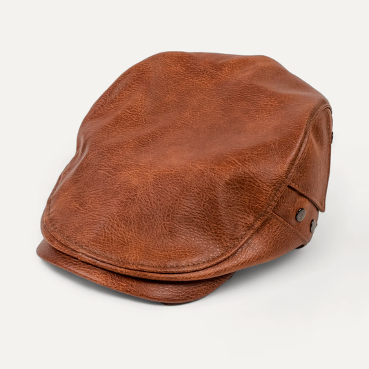 The Leather Ivy Cap – Cognac Brown