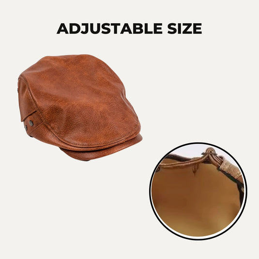 Chokore PU Leather Ivy Cap with Rivet Detailing (Khaki)