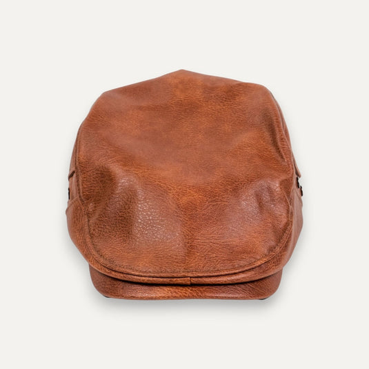 Chokore PU Leather Ivy Cap with Rivet Detailing (Khaki)