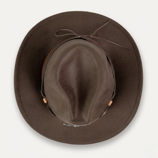 Fedora with Longhorn Leather Band (Brown)
