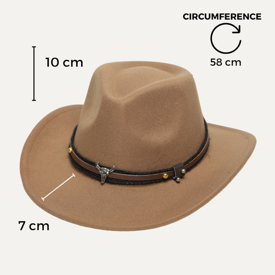 Fedora with Bull Skull Leather Band