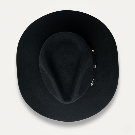 Cowboy Hat with Buckle Belt (Black)