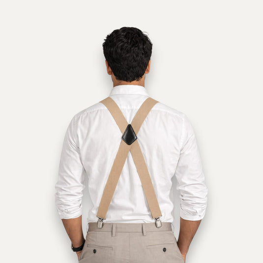 The Easy Day Suspenders — Sand Beige