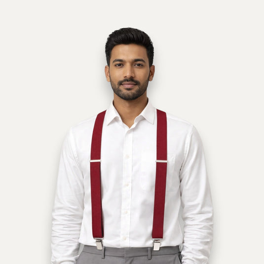 The Easy Day Suspenders — Crimson Red