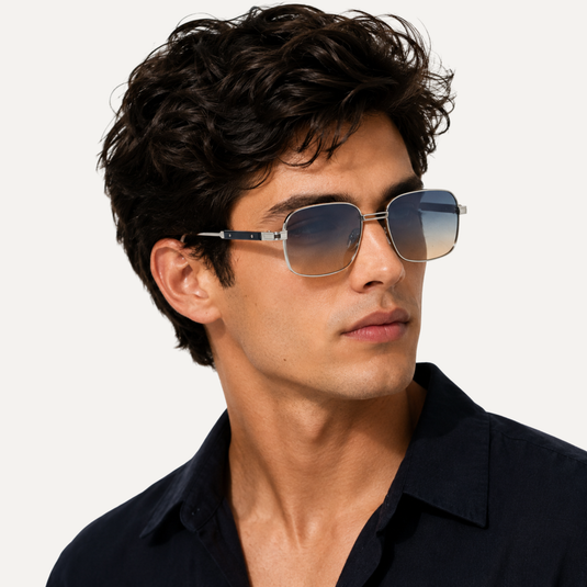The Clean Cut Sunglasses– Silver Gradient