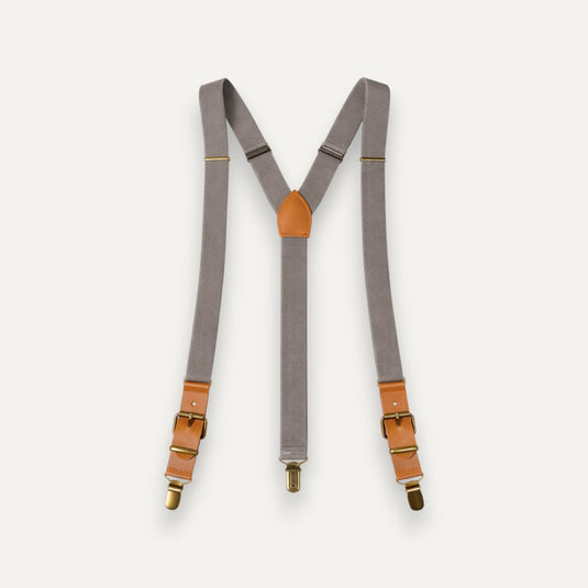 The Quiet Hold Suspenders – Stone Grey