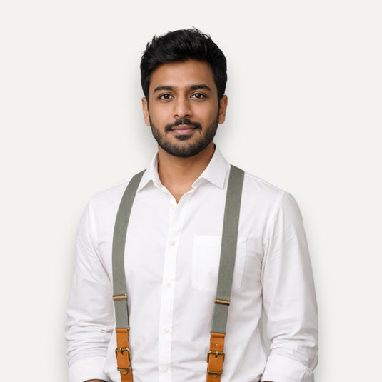 The Quiet Hold Suspenders – Sage Green