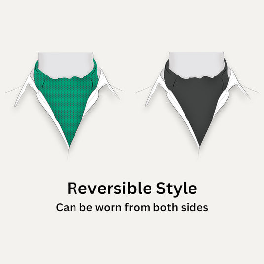 The Midnight Dot Cravat – Sea Teal & Black