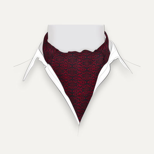 The Jali Floral Cravat – Red with Black