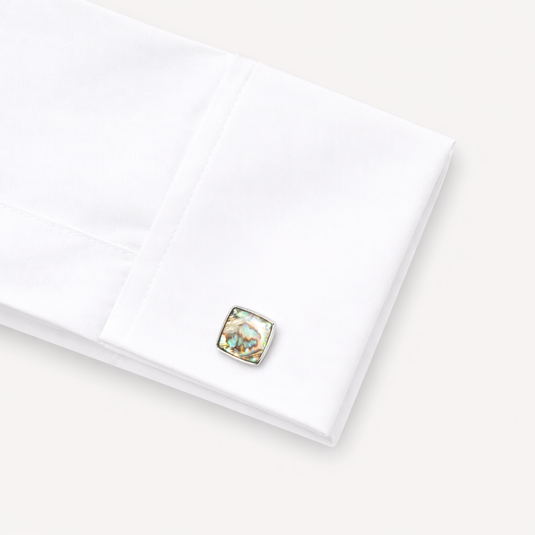 The Abalone Stone Cuff Links – Silver