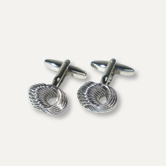 The Woven Knot Cuff Links – Silver