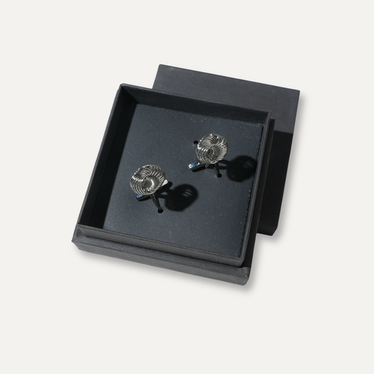 The Woven Knot Cuff Links – Silver