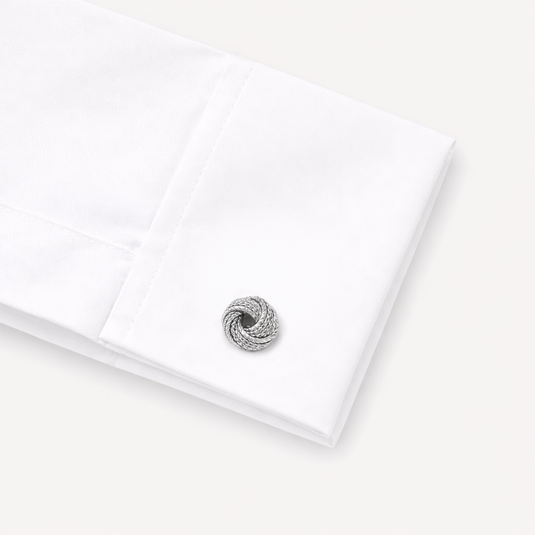 The Textured Knot Cuff Links – Silver