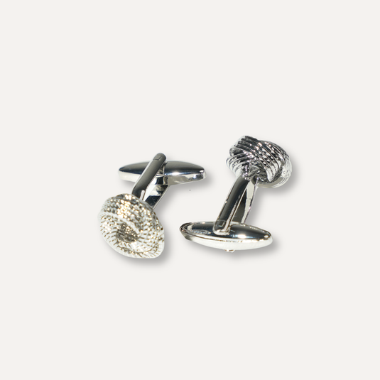 The Textured Knot Cuff Links – Silver