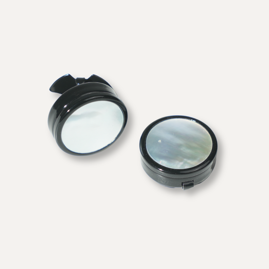 The Edge Disc Cuff Buttons – White & Gunmetal