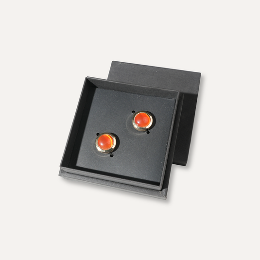 The Dome Cuff Buttons – Coral & Gold