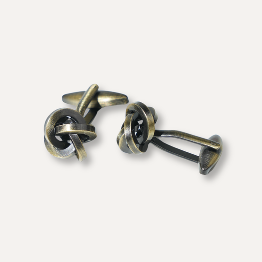 The Interlock Knot Cuff Links – Antique Gold