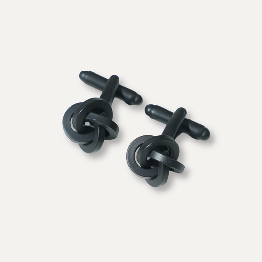 The Interlock Knot Cuff Links – Matte Black