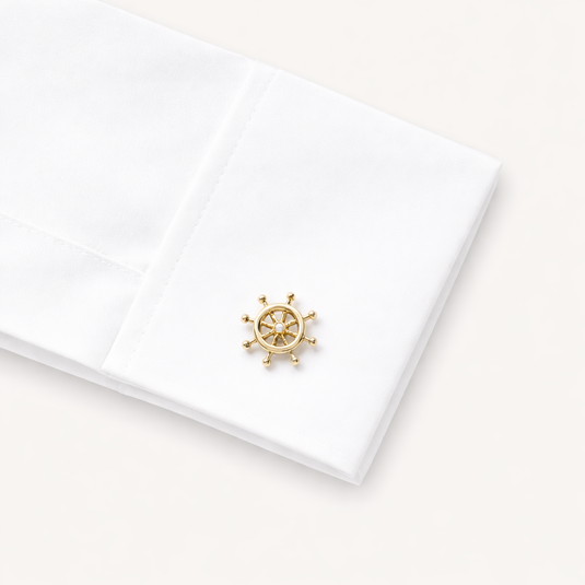 The Helm Wheel Cuff Links – Gold