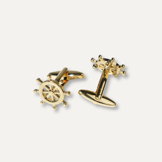The Helm Wheel Cuff Links – Gold