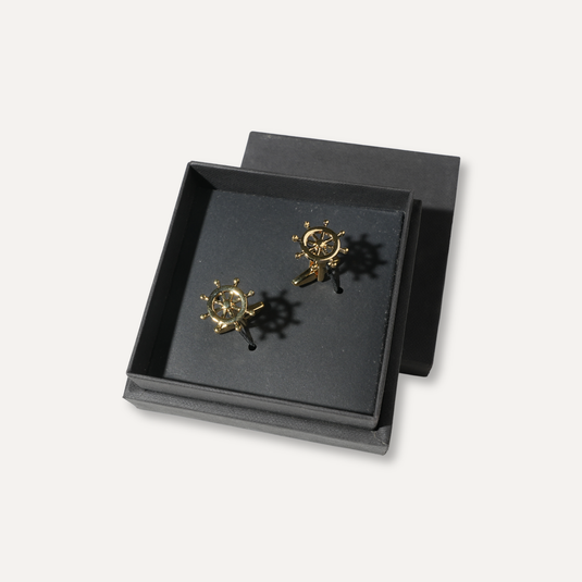 The Helm Wheel Cuff Links – Gold
