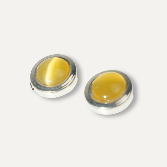 The Dome Cuff Buttons – Yellow & Silver