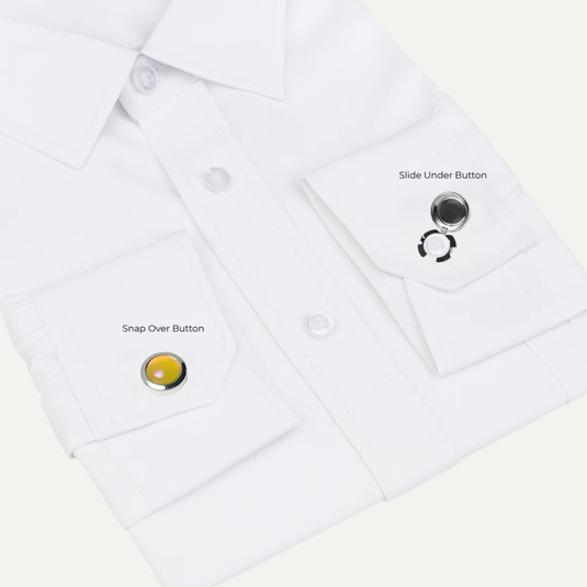 The Dome Cuff Buttons – Yellow & Silver