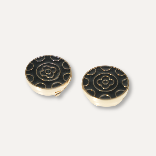 The Medallion Cuff Buttons – Black & Gold