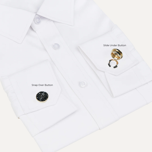 The Medallion Cuff Buttons – Black & Gold