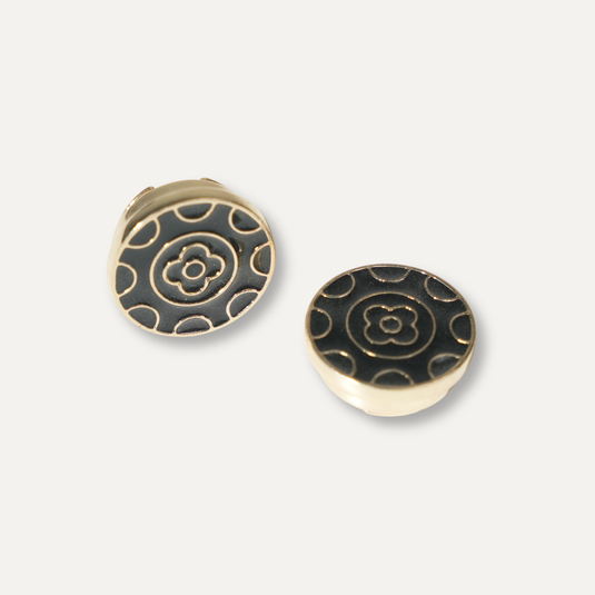 The Medallion Cuff Buttons – Black & Gold