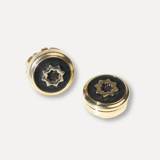 The Emblem Cuff Buttons – Black & Gold