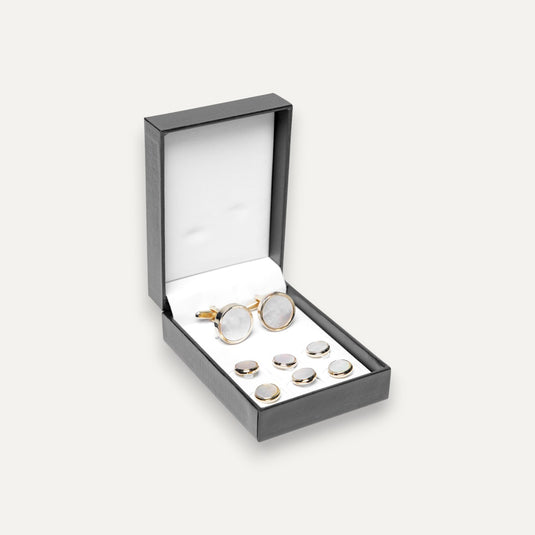 The Dress Stud Set – Mother of Pearl & Gold