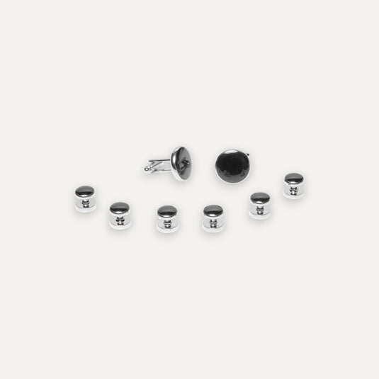 The Dress Stud Set – Black & Silver