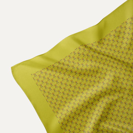 The Inked Bloom Pocket Square  – Olive